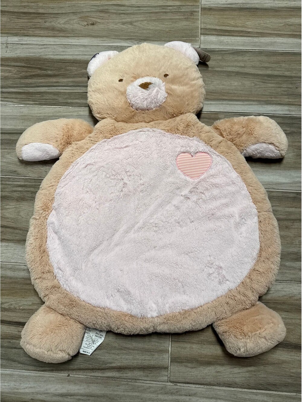 Mary Meyer Bestever Baby Mat Teddy Bear Plush Play Mat 36x30 Brown Pink Lovey